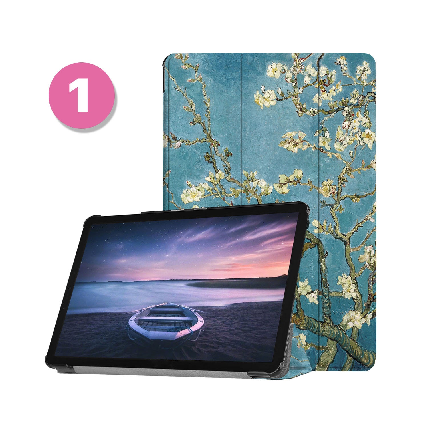 Pour Samsung Galaxy Tab A9 + Étui pour tablette en cuir intelligent à  dessin coloré (papillons)
