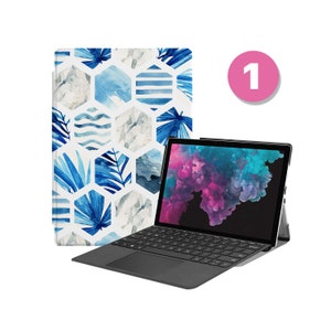 Vegan Leather Folio Case for Microsoft Surface Pro 12 11 10 9 8 7 6 5 4, Pro X & Go – Copilot+ ReadyFlower
