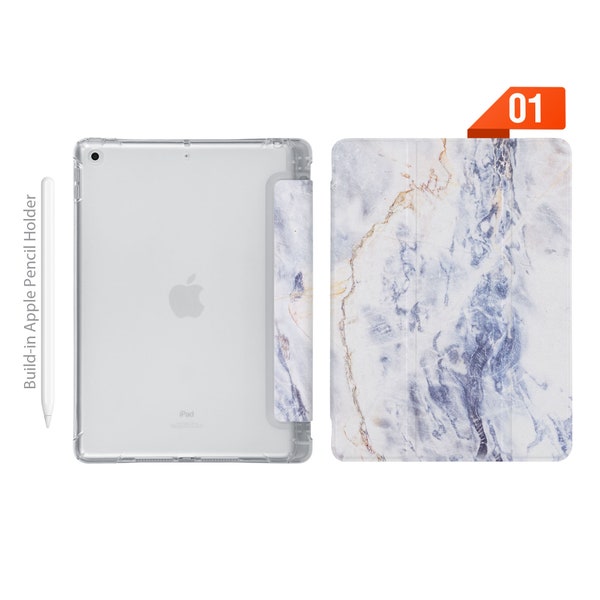 iPad See Through Smart Case Leder stand Cover mit Stifthalter für iPad Pro 12.9 11 9.7 Air 10.9 10.5 10.2 mini 4 5