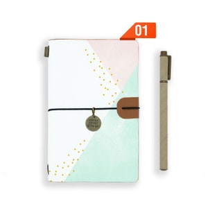 personalized leather journal refillable notebook diary genuine leather cover simple scandi luxe