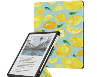 Kindle Scribe Case: Origami Stand, Pen Holder, Auto Sleep/Wake Handle Cover For Kindle Scribe 10.2" & 11" Display Summer Fruit Print