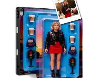 Custom iPad Case with Pencil Holder - Personalized Dynamic Pose Hero from Your Photo - Fits Pro 13" 12.9" 11", Air 6/5, 10th Gen, Mini
