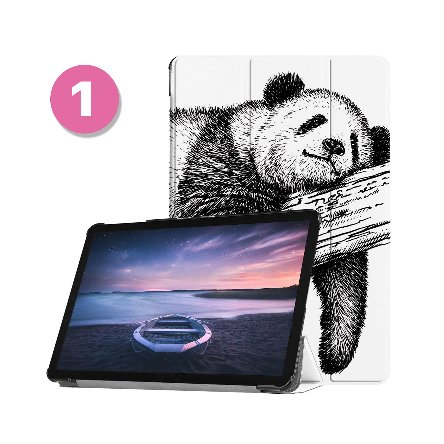 Leather Samsung Tablet Stand Case Cover for Samsung Galaxy Tab S9 S8 S7 S6 S9  Ultra S8 Plus S7 Fe Lite A9 A8 A7 Lite S9 Fe Panda Cute Kids 