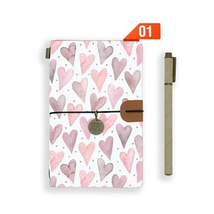 travel journal personalised refillable notebook diary genuine leather cover love