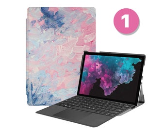 Premium Vegan Leather Folio Stand Cover for Microsoft Surface Go Surface X Pro 9 Pro 8 7 6 5 4 Compatible with Type Cover Abstract