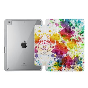 iPad akrylfodral för Pro 13", Pro 12.9", Air 13", Pro 11", Mini 6, 7, Air 10.9", 9.7", 10.2" med pennhållare, perfekt present till oljemålning