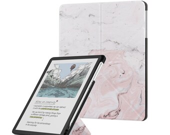 Etui na Kindle Scribe: podstawka origami, uchwyt na długopis, uchwyt z funkcją automatycznego uśpienia/wybudzenia do Kindle Scribe 10,2" i 11" w kolorze różowego marmuru Morandi Luxury