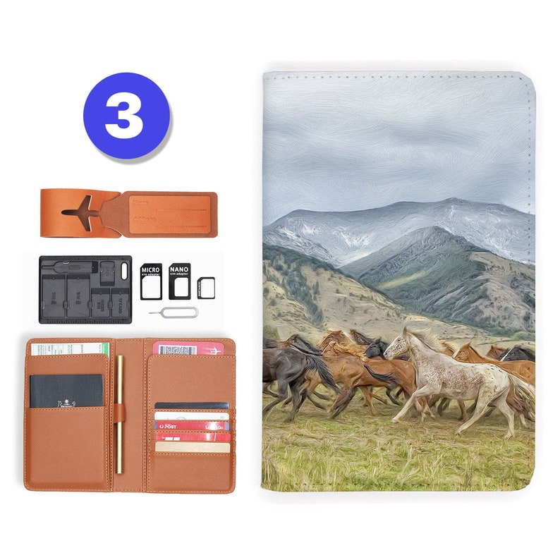 passport cover personalized passport cover RFID blocking classic leather travel wallet horse
