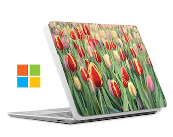 Microsoft Surface Laptop Case – Fits 13.8", 12.4", 13.5" & 15" Models with Metal Alcantara Keyboard, Personalizable, Tulip