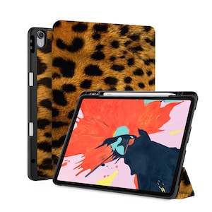 iPad Case 2025 with Pencil Holder for iPad Pro 13 iPad 9.7 10.2 10.9 iPad Air 13 11 10.9 Pro 11 12.9 M1 M2 M4 Leopard