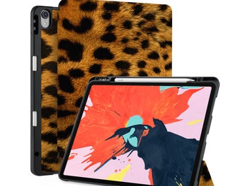 iPad Case 2025 with Pencil Holder for iPad Pro 13 iPad 9.7 10.2 10.9 iPad Air 13 11 10.9 Pro 11 12.9 M1 M2 M4 Leopard