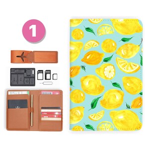 Reisepasshülle personalisierte Passhülle RFID Blocking klassisches Leder Reiseportemonnaie Obst
