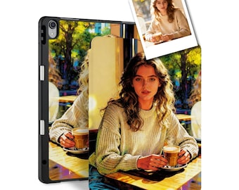 Custom iPad Case with Pencil Holder - Personalized Intricate Memory-Drawn Illustration from Your Photo - Fits Pro, Air, 10th Gen, Mini