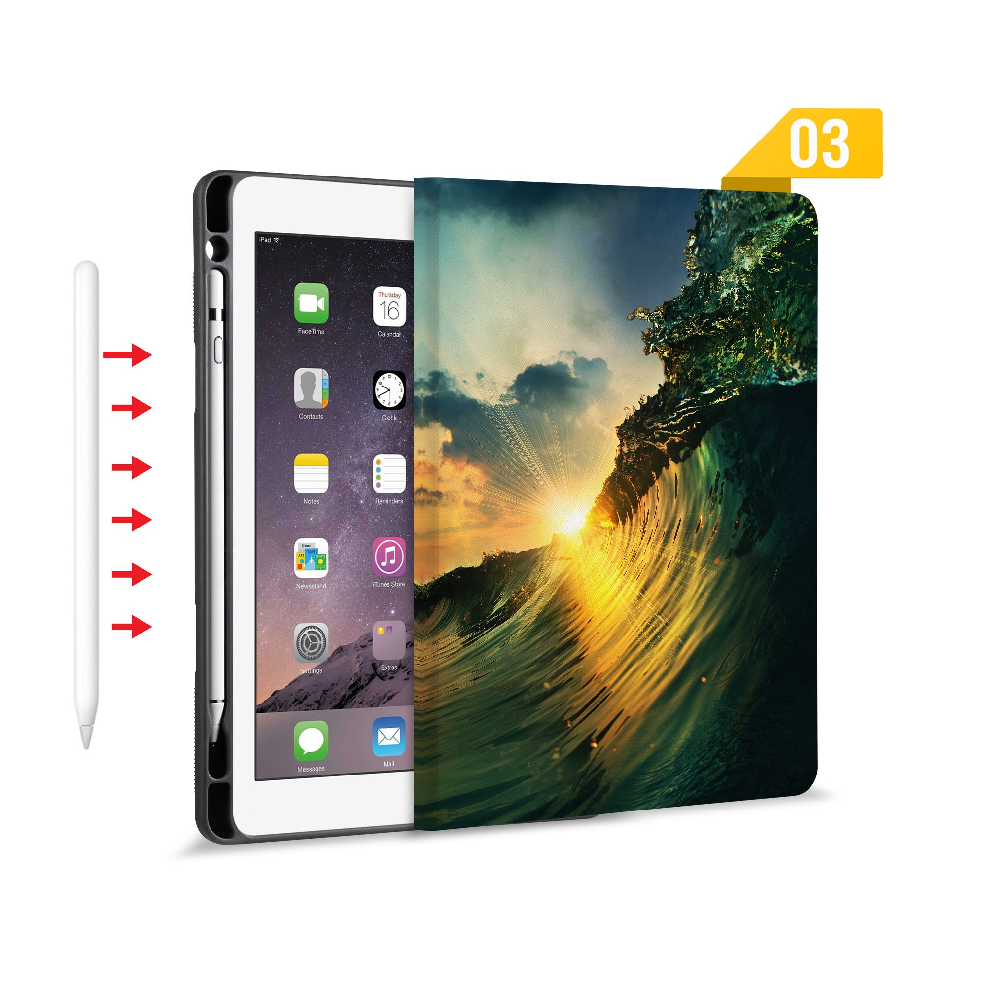 Custodia Portafoglio In Similpelle Per IPad 9/8/7/6/5, Air 1/2, Pro 11, Con Porta Pencil