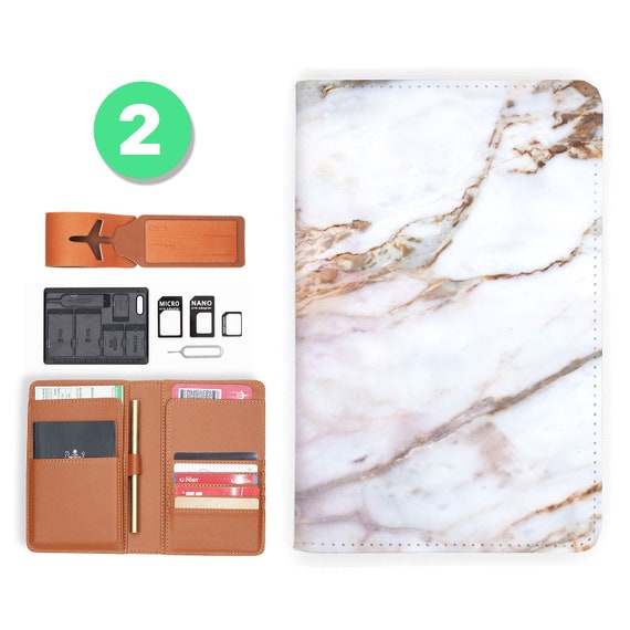 Astronaut Space Landscape Leather Passport Holder Cover Case Travel One Pocket