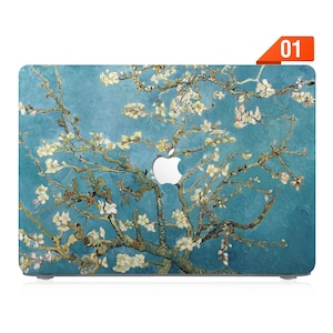 Case for MacBook Pro 13, Pro 14, Pro 16, MacBook Air 13, Air 15 - Supports M1 M2 M3 M4 chips, customizable design painting almond blossom