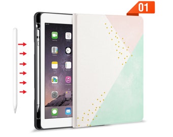 Aswant Cover IPad Pro 12.9 2020: Custodia Portafoglio In Pelle PU Con Supporto, Slot E Fiore Mandala - Rosa - 4