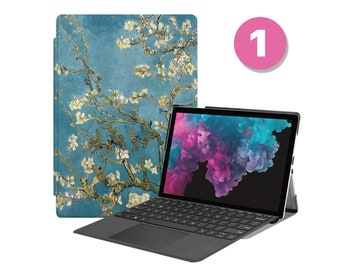 Premium Vegan Leder Folio Cover für Microsoft Surface Go Surface X Pro 9 Pro 8 7 6 5 4 Kompatibel mit Type Cover Keyboard Oil Painting