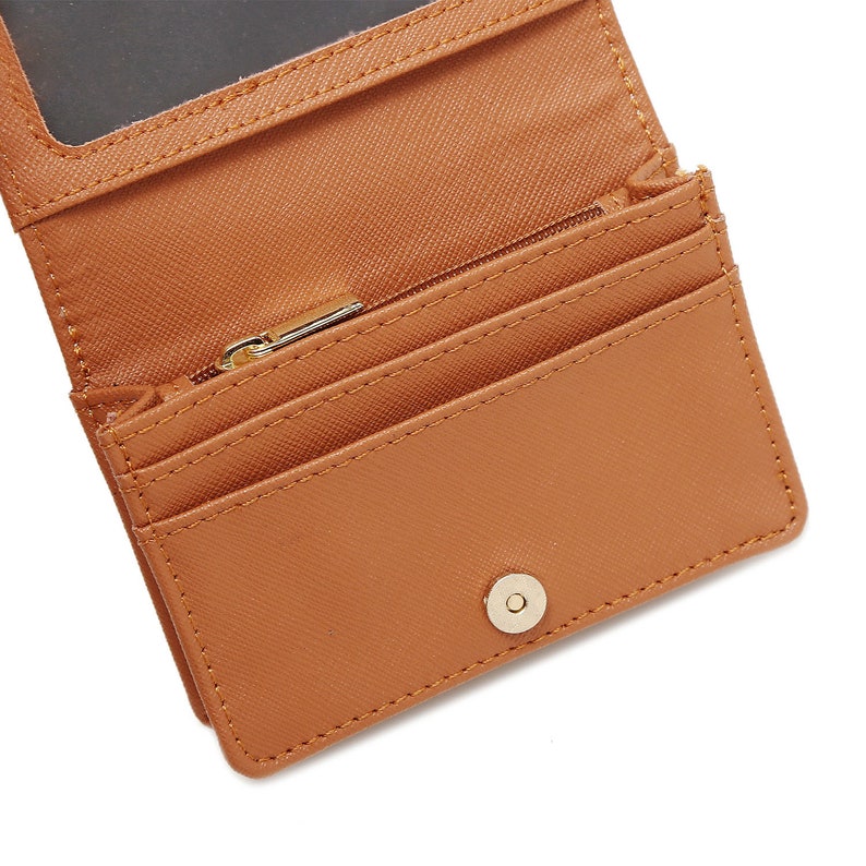 Personalized Minimalist Pu Leather Wallet Slim Credit Card Holder with ID Slot Slim cash change wallet flamingo