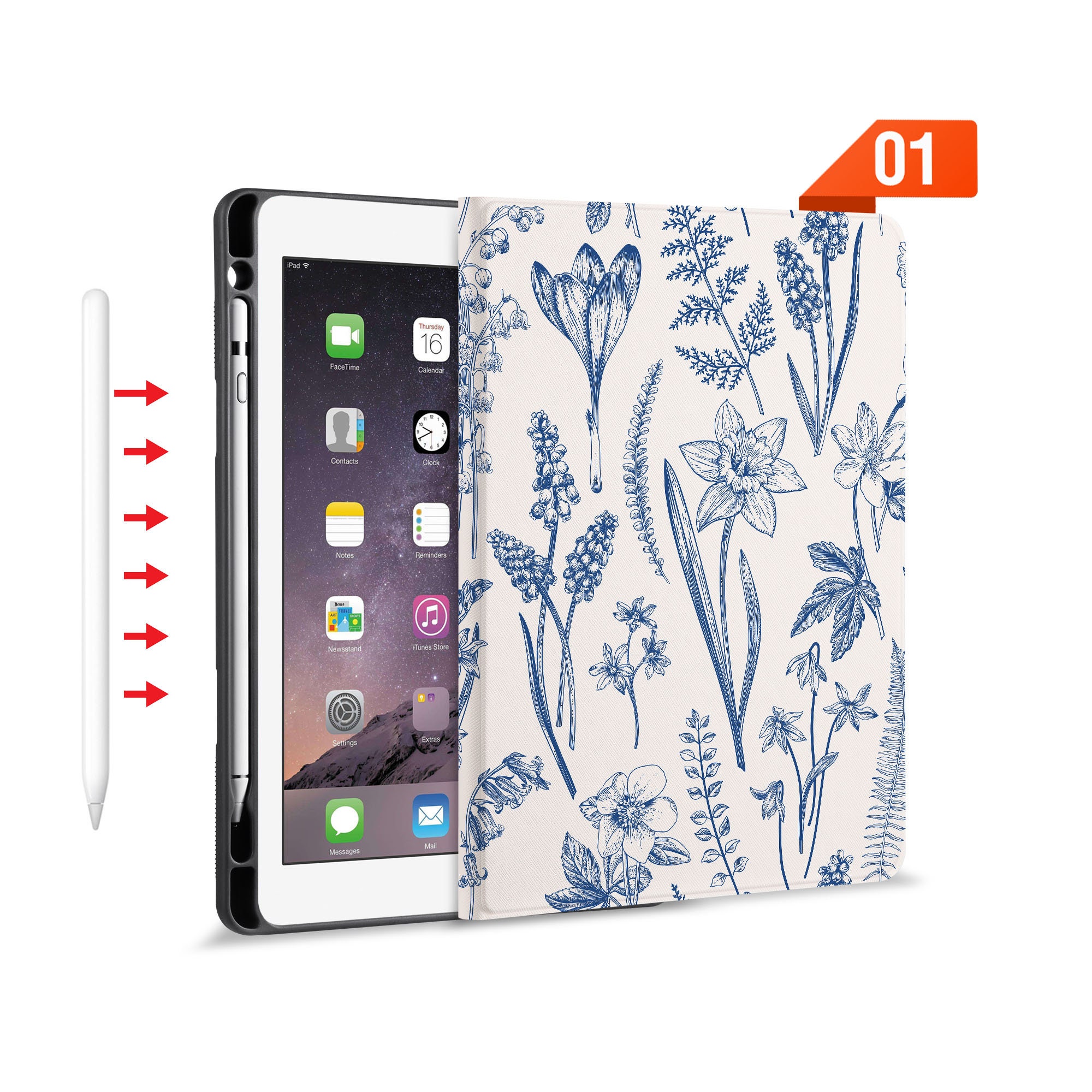 Genuine Etui Smart Folio Compatible iPad Pro 12.9- Fixation Magnétique -  Auto Veille/Réveil à prix pas cher