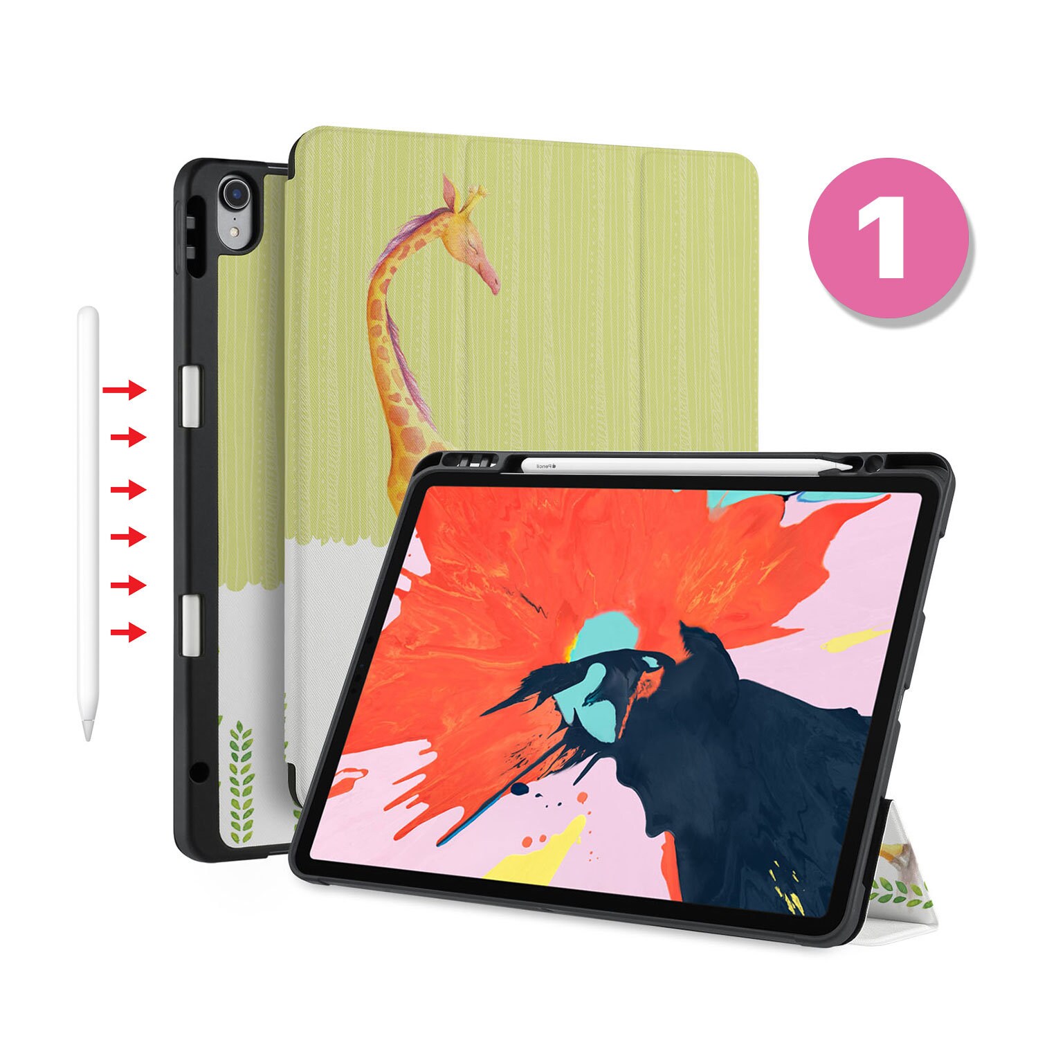 Custodia in pelle nera per Apple iPad Air 3a generazione (2019) Air3 e iPad Pro 10,5 pollici (2017) Pro10.5, custodia protettiva in pelle di alta qualità con funzione di accensione e spegnimento