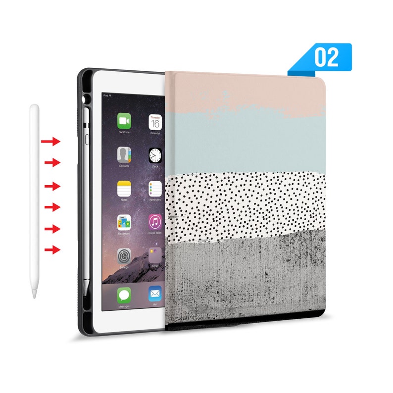 Ipad Folio Smart Case Leather Stand Cover With Pencil Holder Etsy