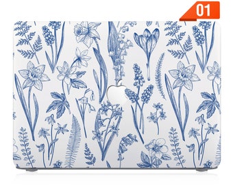 macbook hardshell case rubberized front and bottom hard cover for apple pro 14 macbook air 13 15 M2 pro 13 14 15 16 M1 M2 M3 flower