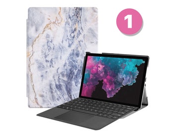 Vegan Leather Folio Case for Microsoft Surface Pro 12 11 10 9 8 7 6 5 4, Surface Go – Copilot+ ReadyMarble