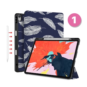 iPad Smart Case with Pencil Holder | Auto Sleep/Wake | Fits iPad Pro 13 M4, Air 13, Air 11, Pro 12.9 M1/M2, Pro 11, 10.9, 10.2, 9.7 Feather