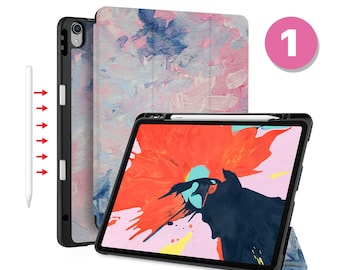 iPad  Magnetic Smart Case with Pencil Holder for iPad 9.7 10.2 iPad Air 5th 10.9 Pro 11" 12.9 Pro M1 Auto Sleep/Wake Oil Painting Abstractr