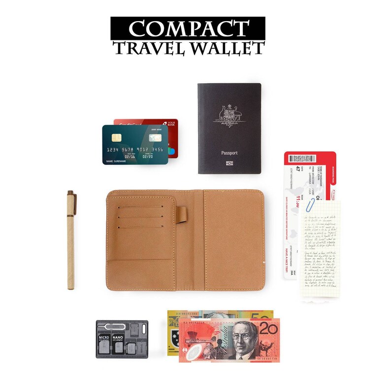 passport cover passport case RFID blocking classic leather travel wallet black flower