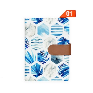planificateur A6 organisateur organisateur de cuir rechargeable agenda carnet de planification couvrir journal personnalisé fleur géométrique