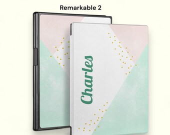 Funda ReMarkable 2 para tableta de papel con portalápices incorporado para Marker Plus, funda inteligente tipo folio personalizada de 10,3" con geometría