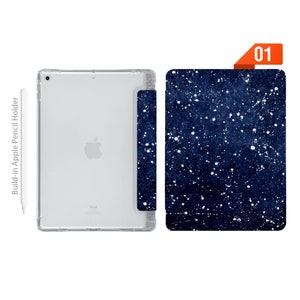 iPad See Through Smart Case Leather Stand Cover with Pencil Holder for iPad Pro 12.9 11 9.7 Air 10.9 10.5 10.2 mini 4 5