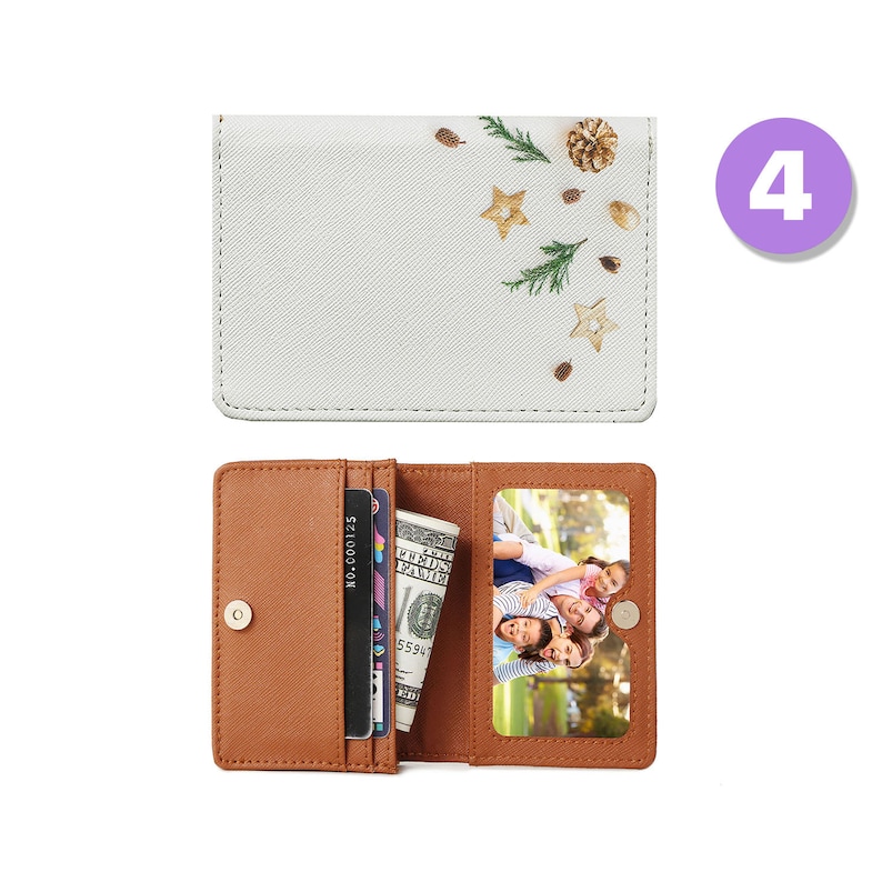 Personalized Minimalist Pu Leather Wallet Slim Credit Card Holder with ID Slot Slim cash change wallet christmas