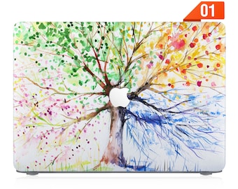 macbook case rubberized front and bottom hard cover for apple pro 14 macbook air 13 15 M2 pro 13 14 15 16 M1 M2 M3 flower