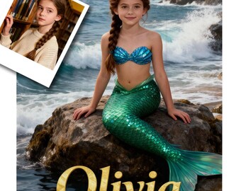 Custom iPad Case with Pencil Holder - Personalized Enchanted Underwater Siren from Your Photo - Fits All Models: Pro, Air, 10th Gen, Mini