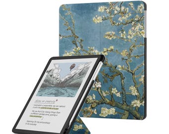 Kindle Scribe Case: Origami Stand, Pen Holder, Auto Sleep/Wake Handle Cover For Kindle Scribe 10.2" & 11" Display Almond Blossom