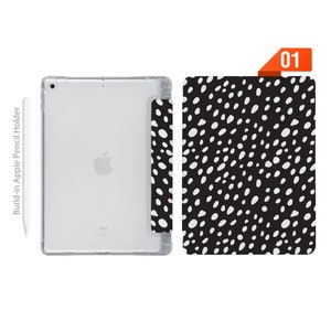iPad See Through Smart Case Leather Stand Cover with Pencil Holder for iPad Pro 12.9 11 9.7 Air 10.9 10.5 10.2 mini 4 5
