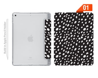 iPad See Through Smart Case Leather Stand Cover with Pencil Holder for iPad Pro 12.9 11 9.7 Air 10.9 10.5 10.2 mini 4 5
