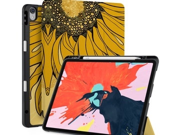 Sunflower iPad Case with Pencil Holder | Auto Sleep/Wake