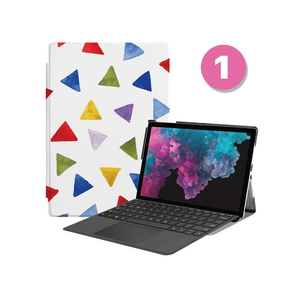 Premium Vegan Leather Folio Stand Cover for Microsoft Surface Go Surface X Pro 9 Pro 8 7 6 5 4 Compatible with Type Cover Keyboard Pattern