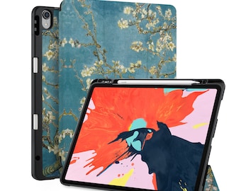 iPad Case 2025 with Pencil Holder for iPad Pro 13 iPad 9.7 10.2 10.9 iPad Air 13 11 10.9 Pro 11 12.9 M1 M2 M4 OIL Painting BLOSSOM