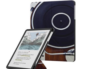 Etui na Kindle Scribe: podstawka origami, uchwyt na długopis, uchwyt z funkcją automatycznego uśpienia/wybudzenia do Kindle Scribe 10,2" i 11" z płytą winylową w stylu vintage