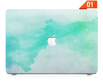 macbook case rubberized front and bottom hard cover for apple pro 14 macbook air 13 15 M2 pro 13 14 15 16 M1 M2 M3 watercolor splash