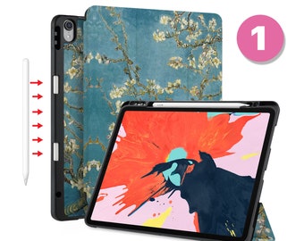 iPad Case 2025 with Pencil Holder for iPad Pro 13 iPad 9.7 10.2 10.9 iPad Air 13 11 10.9 Pro 11 12.9 M1 M2 M4 Oil Painting