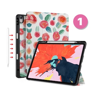 iPad Case 2025 with Pencil Holder for iPad Pro 13 iPad 9.7 10.2 10.9 iPad Air 13 11 10.9 Pro 11 12.9 M1 M2 M4 Auto Sleep/Wake Rose