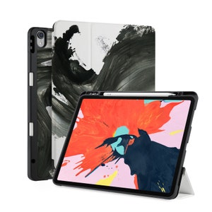 iPad Case 2025 with Pencil Holder for iPad Pro 13 iPad 9.7 10.2 10.9 iPad Air 13 11 10.9 Pro 11 12.9 M1 M2 M4 Monochrome