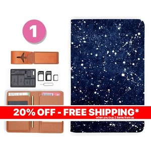 Reisepasshülle personalisierte Passhülle RFID Blocking klassisches Leder Reiseportemonnaie Galaxy Universum