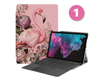 Surface Folio Case for Microsoft Surface Pro 12 11 10 9 8 7 6 5 4, Surface Go – Copilot+ Personalized Surface 2-in-1 Case Flamingo